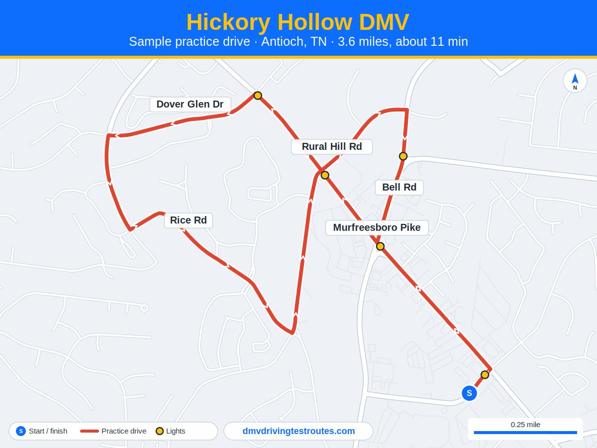 Hickory Hollow DMV dmv driving test routes map
