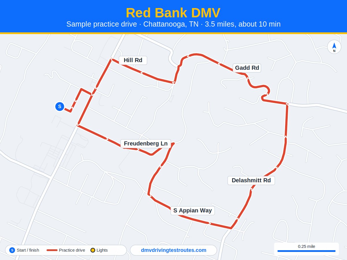 Red Bank DMV dmv driving test routes map