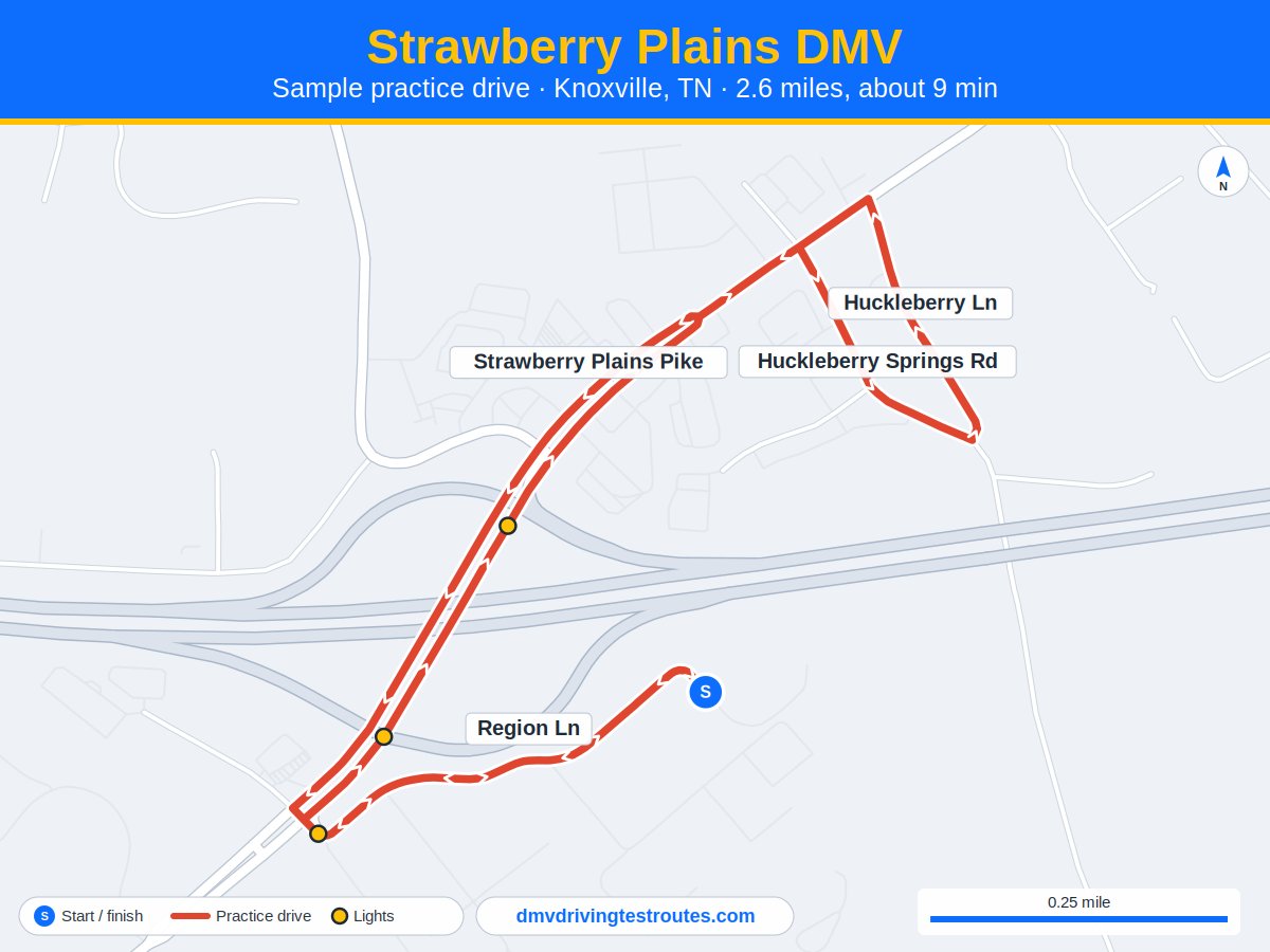 Strawberry Plains DMV dmv driving test routes map