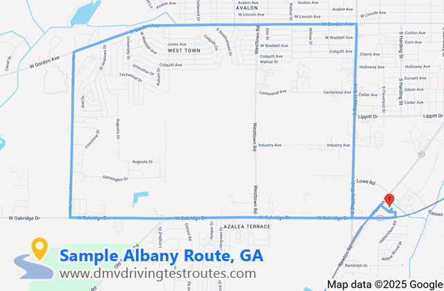 Albany DDS dmv driving test routes map