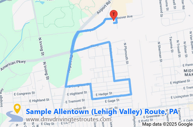 Lehigh Valley Driver License Center dmv driving test routes map