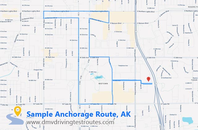 Anchorage DMV dmv driving test routes map