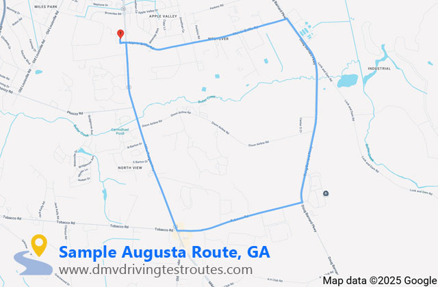 Augusta DDS dmv driving test routes map
