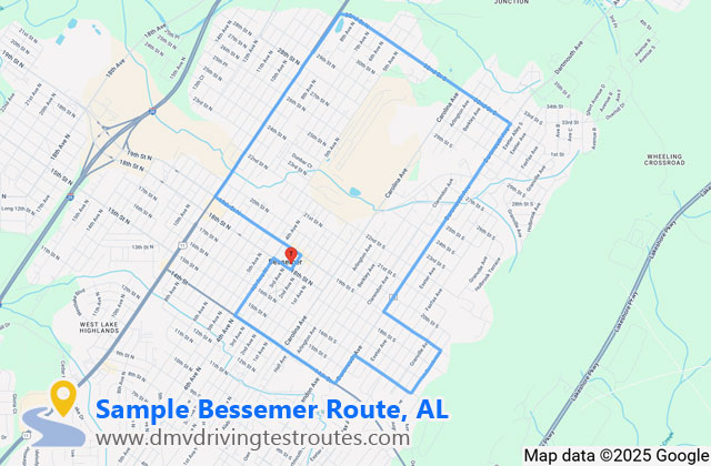 Bessemer DLO dmv driving test routes map