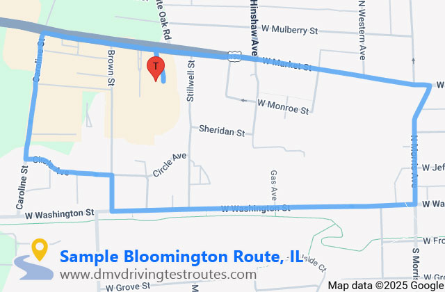 Bloomington SOS dmv driving test routes map
