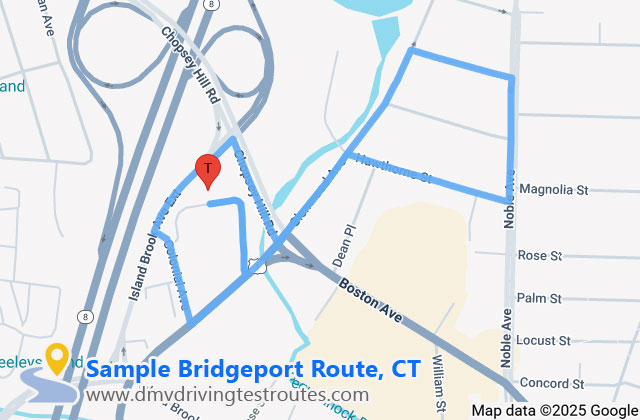 Bridgeport DMV dmv driving test routes map