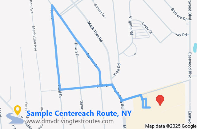 Centereach DMV dmv driving test routes map