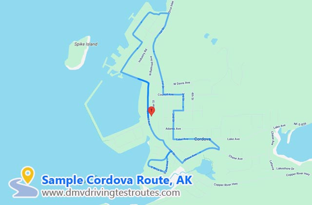 Cordova DMV dmv driving test routes map