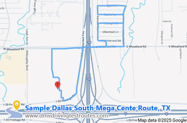Dallas South Mega Centre DPS dmv driving test routes map