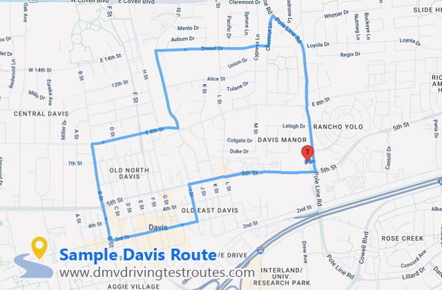 Davis DMV dmv driving test routes map