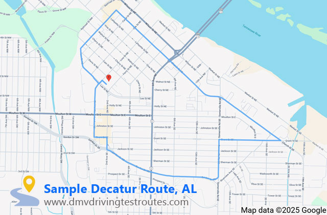 Decatur DLO dmv driving test routes map