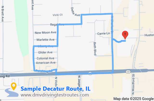 Decatur SOS dmv driving test routes map