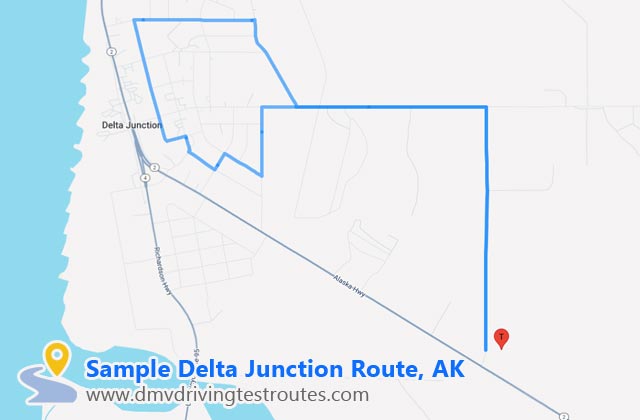 Delta Junction DMV dmv driving test routes map