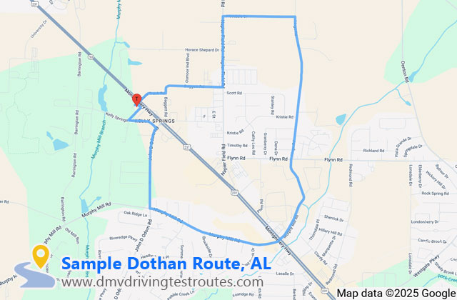 Dothan DLO dmv driving test routes map