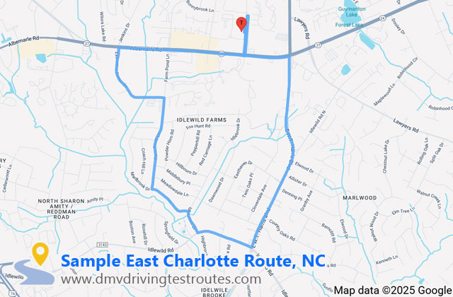 East Charlotte DMV dmv driving test routes map
