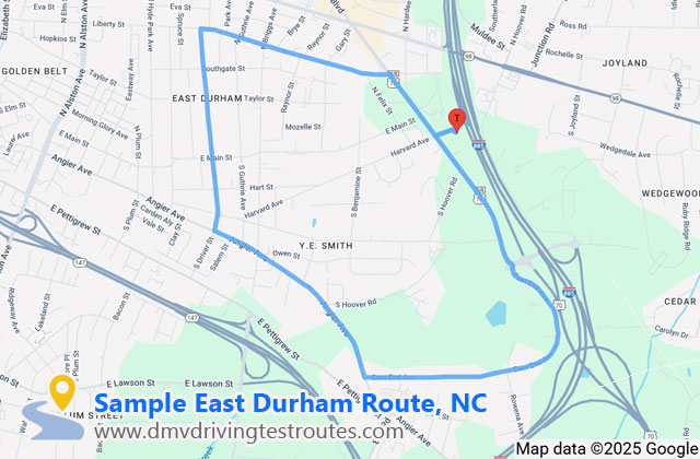 East Durham DMV dmv driving test routes map