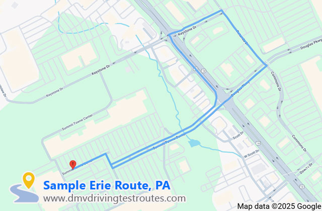 Erie Driver License Center dmv driving test routes map