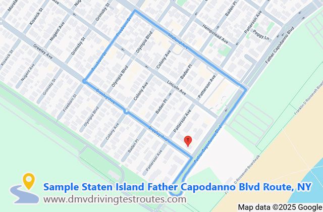 Father Capodanno Blvd. DMV dmv driving test routes map