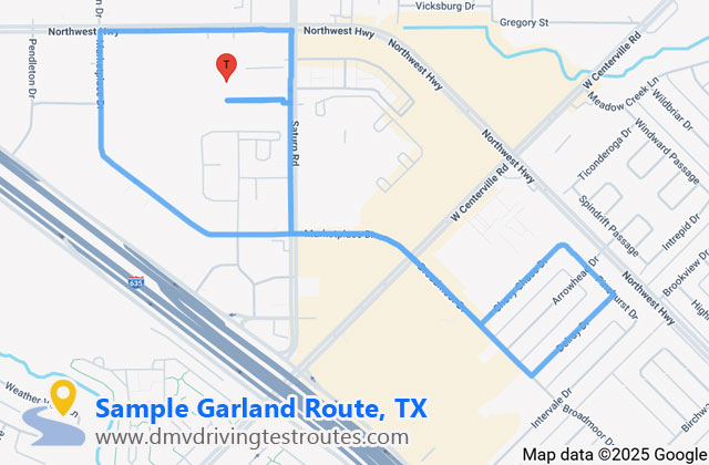 Garland Mega Centre DPS dmv driving test routes map