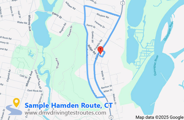 Hamden DMV dmv driving test routes map