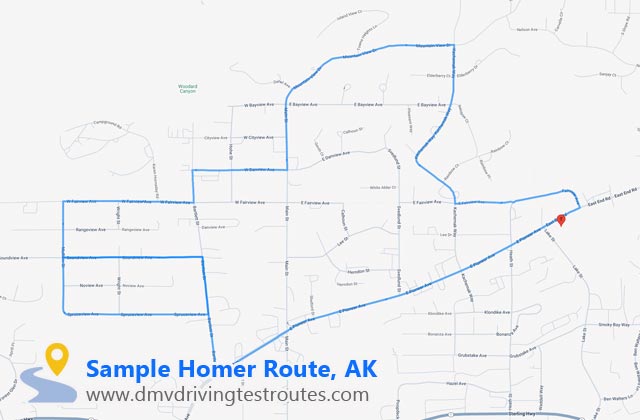 Homer DMV dmv driving test routes map