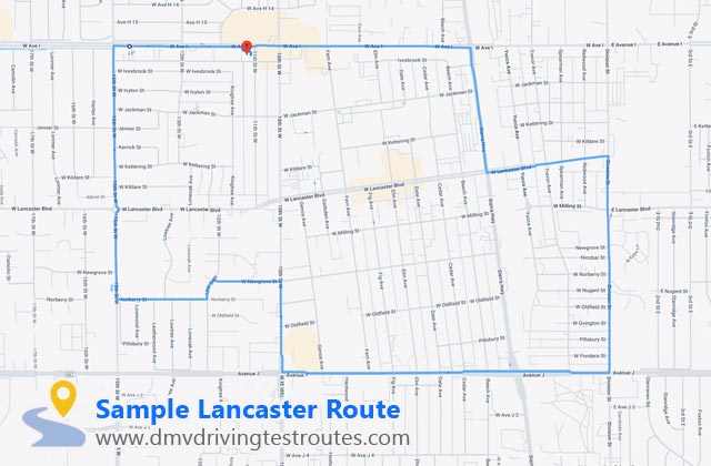 Lancaster DMV dmv driving test routes map