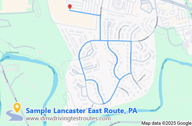 Lancaster East Driver License Center dmv driving test routes map