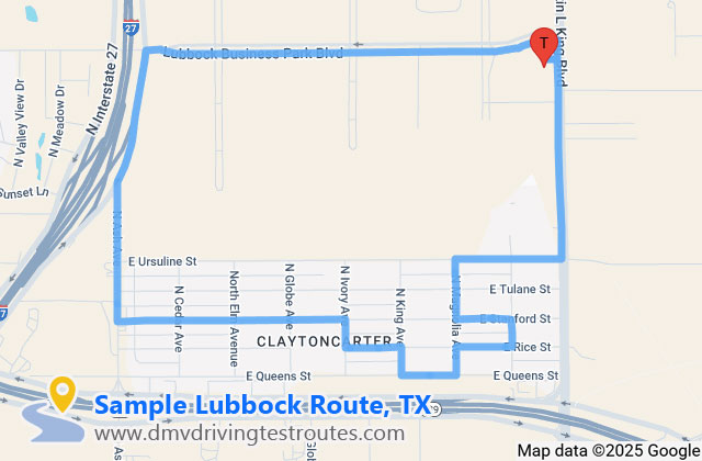Lubbock DPS dmv driving test routes map