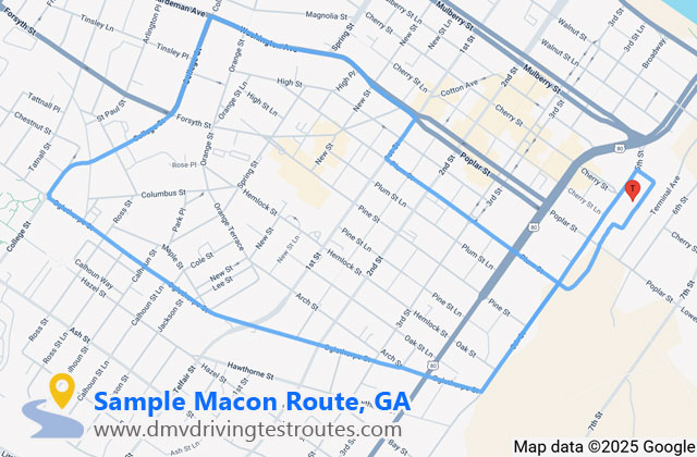 Macon DDS dmv driving test routes map