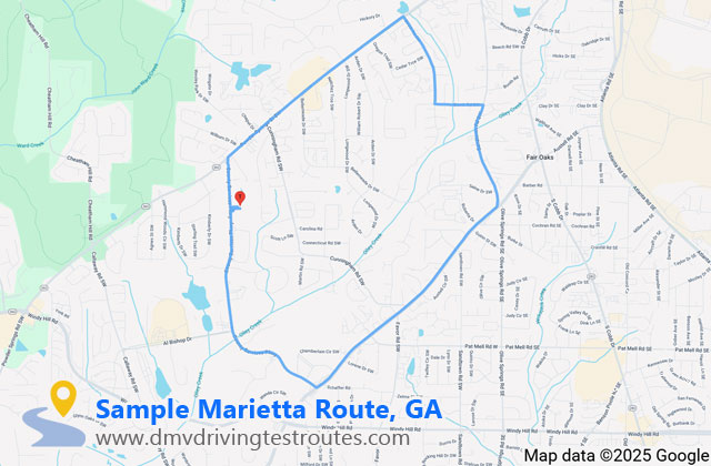 Marietta DDS dmv driving test routes map