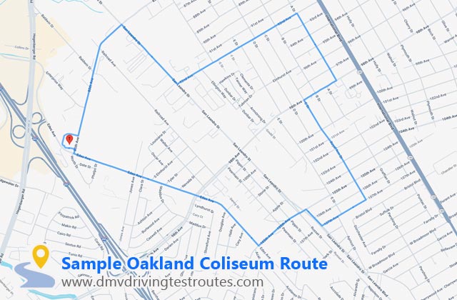 Oakland Coliseum DMV dmv driving test routes map
