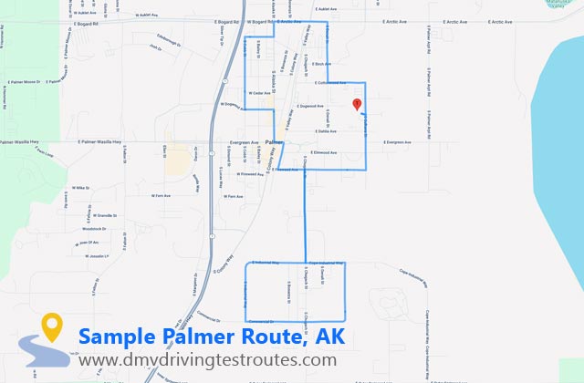 Palmer DMV dmv driving test routes map