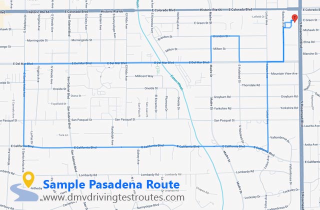 Pasadena DMV dmv driving test routes map