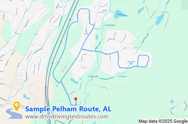 Pelham DLO dmv driving test routes map