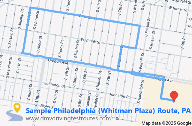 Whitman Plaza Driver License Center dmv driving test routes map