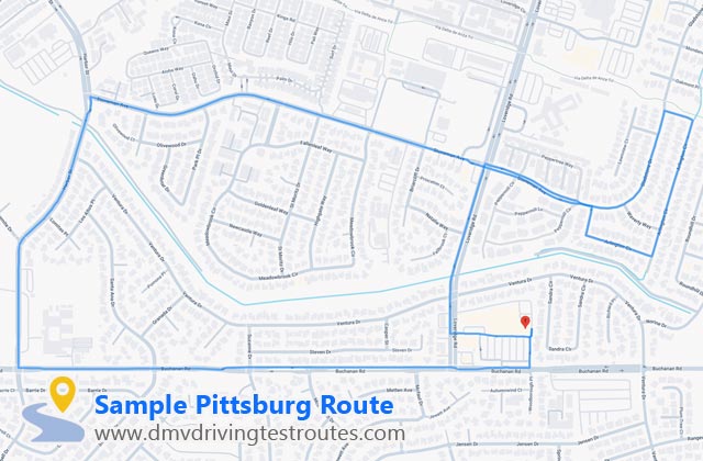 Pittsburg DMV dmv driving test routes map