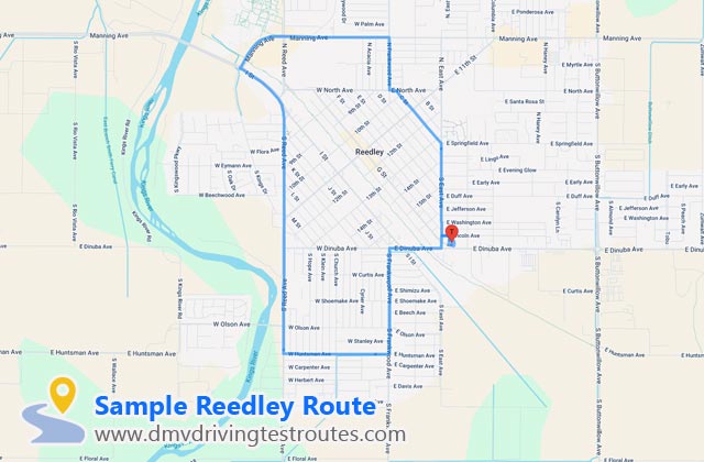Reedley DMV dmv driving test routes map