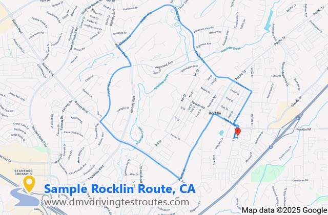 Rocklin DMV dmv driving test routes map