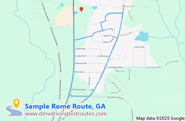 Rome DDS dmv driving test routes map