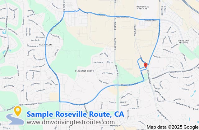 Roseville DMV dmv driving test routes map
