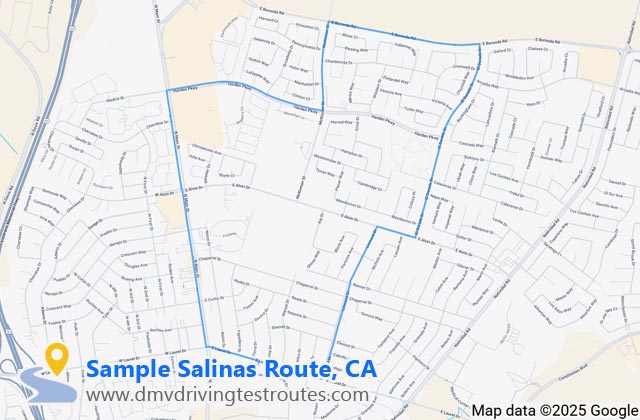 Salinas DMV dmv driving test routes map