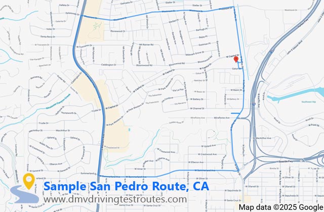 San Pedro DMV dmv driving test routes map