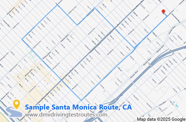 Santa Monica DMV dmv driving test routes map