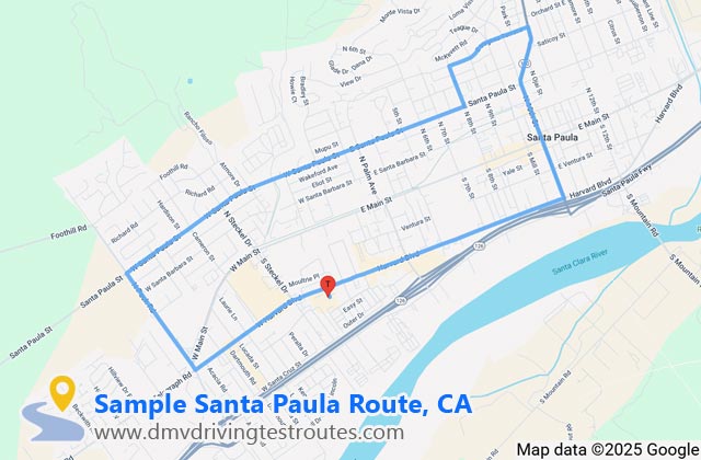 Santa Paula DMV dmv driving test routes map