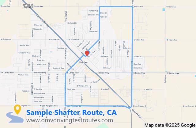 Shafter DMV dmv driving test routes map
