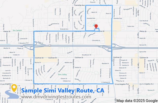 Simi Valley DMV dmv driving test routes map
