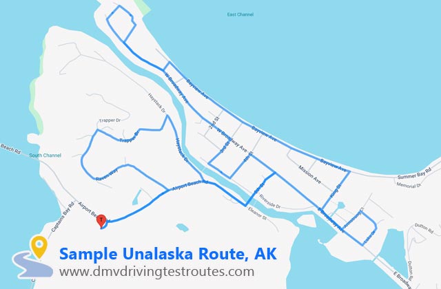 Unalaska DMV dmv driving test routes map