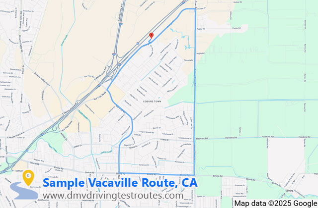 Vacaville DMV dmv driving test routes map