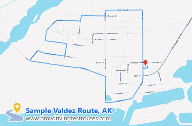 Valdez DMV dmv driving test routes map