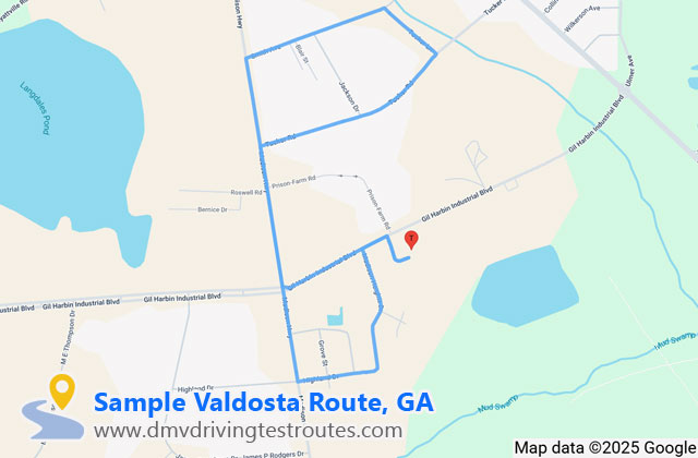 Valdosta DDS dmv driving test routes map